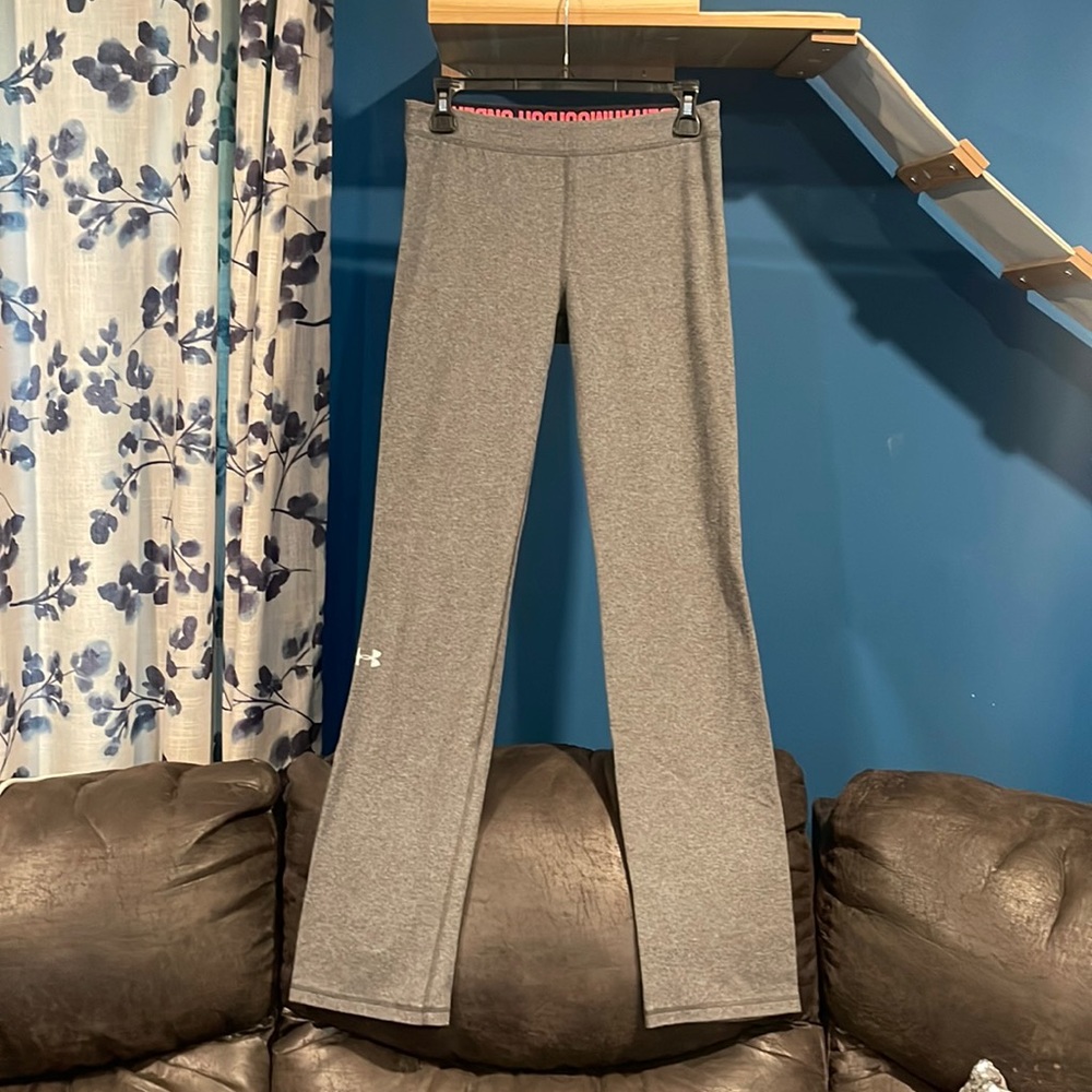 Underarmour leggings, light gray with foldable waist band